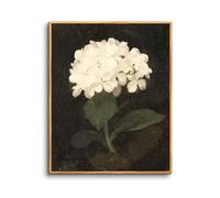 hyidecorart Wooden Framed Canvas Wall Art for Living Room, 8"x10" White Hydrangea Vintage Bedroom Decor Aesthetic, Paintings Artwork Wall Decorations for Desktop Office Bathroom Hallway Dining Room