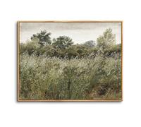 hyidecorart Wooden Framed Canvas Wall Art for Living Room Large, 24"x36" Natural Field Landscape Vintage Bedroom Decor Aesthetic, Pictures Prints Wall Decorations for Office Hallway Dining Room