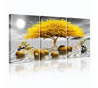 hyidecorart Yellow Tree Canvas Wall Art for Living Room, Modern Artwork Nature Landscape Bathroom Pictures Bedroom Wall Decor, Family Prints Paintings Wall Decorations Kitchen Dining Room Office