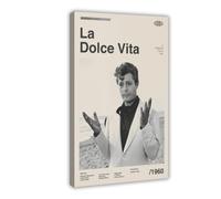 HYIFS La Dolce Vita Movie Poster Canvas Poster Wall Art Decor Print Picture Paintings for Living Room Bedroom Decoration 20x30inch(50x75cm)