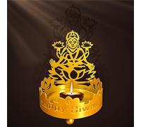 Hying Diwali Candle Shadow Lord Ganesh Diwali Shadow Lamps Deepawali Traditional Diya Tea Light Candle Holder Stand Goddess Lakshmi Shadow Statue for Indian Housewarming Gift Items Diwali Decorations