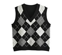 Hyipels Y2K Women's Sweater, sleeveless pattern, neat style, knitted, crop top for girls, L