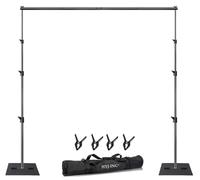 HYJ-INC Heavy Duty Backdrop Stand Pipe and Drape Photography Backdrop Stand Kit Adjustable Photo Background Stand 10ft x 10ft with Metal Base, 4 Clamps,Carrying Bag for Photography Video Studio