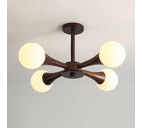 HYJAUSXB Modern creative chandelier Mid Century Modern Milk Glass Ceiling Light 3-Light Front Porch Wood Farmhouse Semi Flush Sputnik Bedroom for Kitchen Laundry Room Dini
