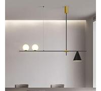 HYJAUSXB Modern creative chandelier Modern LED Dining Table Pendant Light,G9 Base Glass Ball Hanging Lamp, Nordic Height Adjustable Industrial Lighting (Color : Black(6000K))