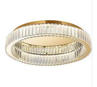 HYJAUSXB Modern Crystal LED Ceiling Light, Dimmable with Remote, Round Gold Design, Creative for Living Room, Bedroom, Office, Dining Room (Ø40*12cm)