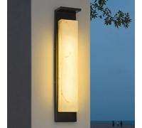 HYJAUSXB Modern Resin Outdoor Wall Lamp Marble Texture Porch Light LED Waterproof Mount Lighting Stainless Steel Outside Sconce For Walkway Hallway Front/Back Door Learned extensively