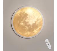 HYJAUSXB Moon Wall Lamp, Dimmable Indoor 3D Acrylic Light with Remote Control, Ultra Thin Round Design Decorative Lighting for Bedroom and Living Room