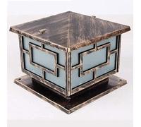 HYJAUSXB Post Lights External Rainproof Aluminum Pillar Light Victoria Rust-Proof E27 Column Lantern Square Outdoor Fence Pedestal Lamp Rural Landscape Illumination Fixture for Villa Park G