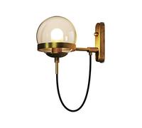 HYJAUSXB PostMinimalist Wall Light Industrial Wind Circle Wrought Iron Glass Ball Lamp Nordic Retro Sconce Globe Shaped Shade for Bedroom Living Room Hallway Hotel E27 Interesting