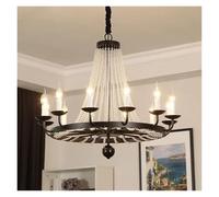 HYJAUSXB Vintage Crystal Chandelier Pendant Light for Ceiling, Retro Country Living Room Decor, Modern Loft Hanging Lamp