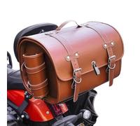 HYJHS Motorcycle Seat Tail Bag for Triumph Bonneville T100 Street Bike, Motorcycle Waterproof Leather Tail Pack Back Seat Bag, Motorcycle Trunk Bag Saddlebag,A-Brown