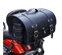 HYJHS Motorcycle Seat Tail Bag for Triumph Bonneville T100 Street Bike, Motorcycle Waterproof Leather Tail Pack Back Seat Bag, Motorcycle Trunk Bag Saddlebag,A-Black