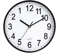 HYJOOY Backwards Wall Clock 12 inch Run Counterclockwise Reverse Clock Novel Decorative Wall Clock Battery Operated with Large Numbers for Living Room Kitchen Office School Classroom Bar