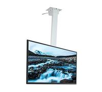HYJYGM Ceiling TV Mount Bracket, TV Stand, Height Adjustable Motorized Ceiling TV Mount, Remote Control and Dual Control Switch, Adjust The Distance Between The Left and Right H,White-70cm