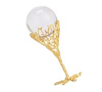 HYJYGM Clear Crystal with Coral Shaped Metal Stand Elegant Glass Desk Ornament for Home Office and Bedroom Decoration Unique Artistic Desktop Sculpture