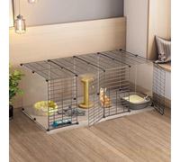 HYJYGM House - Playpen Enclosure Indoor Ferret Cage Dog Dogs Indoo Cages Easy To Clean For Cat And Small Animals,Schwarz-147X75X47CM(1)