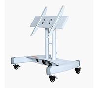 HYJYGM Motorized TV Mount - Conference Room Podium TV Floor Stand, Mobile Stand, Stage Vertical 90-Degree Tilting Low Cart, Height Adjustable(White)