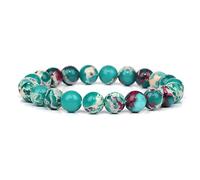 HYJYGM Natural Tiger Eye & Lapis Lazuli Bangle Bracelet, Women's Jewelry Set with Botswana Agate, 25mm