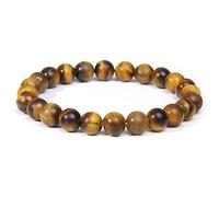HYJYGM Natural Tiger Eye & Lapis Lazuli Beads Bracelet,25 Botswana Agate,8mm,Handmade
