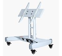 HYJYGM TV Floor Stand - Conference Room Podium TV Floor Stand, Stage Vertical 90-Degree Tilting Low Cart Mobile Stand, Height Adjustable(Silver)
