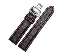 HYJYGX 20/22mm Carbon Fiber and Black Watch Strap Replacement with Quick Release Spring Bar Pin Buckle Watchband, 20mm