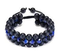 HYJYGX Natural Stone Beads, 8mm Tiger Eye Stone with Crown Elastic Beaded s 20CM