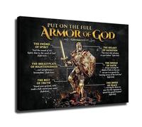 HyKab Armor of God, Put on The Full Armor of God Warrior of God Poster Picture Art Print Canvas Wall Home Living Room Decor Classroom Kitchen Bedroom Aesthetics Decoration (12×18inch,Unframed)