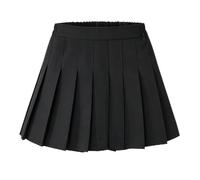 Hykiee Girls Skort School Skirt with Short, High Elastic Kids Uniform Clothes for PE Athletic Skater Tennis, Black White Grey Spring Summer Autumn Pleated Flared Skirt for Girls Age 8-14 Years