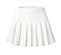 Hykiee Girls Skort School Skirt with Short, High Elastic Kids Uniform Clothes for PE Athletic Skater Tennis, Black White Grey Spring Summer Autumn Pleated Flared Skirt for Girls Age 8-14 Years