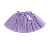 Hykiee Tutu Skirts for Girls 2 3 4 5 6 Years, Toddler Baby Soft 3 Layered Tulle Polka Dot Dress for Kids Girls Birthday Party Gifts, Princess Ballet Dance Short Skirt with Bow Tie, Purple