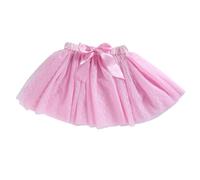Hykiee Tutu Skirts for Girls 2 3 4 5 6 Years, Toddler Baby Soft 3 Layered Tulle Polka Dot Dress for Kids Girls Birthday Party Gifts, Princess Ballet Dance Short Skirt with Bow Tie, Pink
