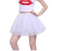 Hykiee Tutu Skirts for Women,4 Layered Tulle Running Skirt Adult Ladies Teen Girls with Liner, Short Classic Elastic Mesh Petticoats for Runner Ballet Dance Rave Parties Fancy Dress Halloween Costume