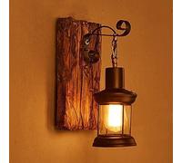HYKISS Rustic Wall Sconces Farmhouse Wood Wall Light Fixtures Retro Industrial Wall Lamp Vanity Light For Aisle Hallway Bedroom Bedside Living Room Bathroom (Size : 1PCS)