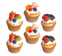 HYKJCSS Artificial Food Fake Food 6Pcs Artificial Cake Fake Cupcake Simulation Realistic Food Imitation Faux Dessert Display Fake Desserts