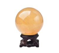 HYKJCSS Crystal Ball Natural Sphere Ornaments Crystal Ball Stone Carving Crafts Home Office Decor With Base Desk Decor(10cm)