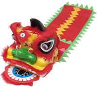 HYKJCSS Dragon Dance Lion Dance 8 In Lion Dance Head Artificial Wool Lion Dance Props For Traditional Festivals Lion Dance Costume Lion Dance Chinese New Year(Rosso)