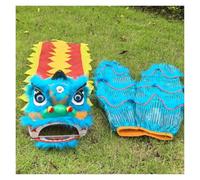 HYKJCSS Dragon Dance Lion Dance Lion Dance Head Colorful Chinese Dragon Dance Lion Head Performance Props Traditional Outdoor Sports Chinese New Year(A)