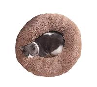 HYKJCSS Pet Bed Faux Fur Dog Bed Cat Bed Pet Bed Donut Cuddler Round Kitten Bed For Dogs With Fluffy Comfy Plush Kennel Cushion Dog Bed(Khaki,70cm)