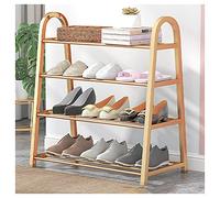 HYKJCSS Show Organizer 4 Tier Shoe Rack For Entryway, Heavy Duty Steel Pipe Shoe Organiser, Free Standing Shoe Shelf For Closet, Hallway Shoe Storage Rack(Gold)