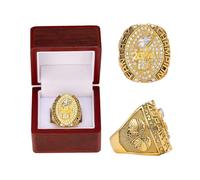 HYKJSHED 2024 Fantasy Football Ring Championship Ring FFL Champions Ring Souvenir Fan Gift Father's Day Collectibles Ring Display Case