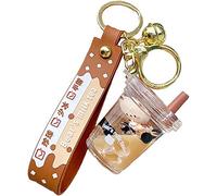 HYKJSHED Kawaii Donut Keychain Cute Bubble Tea Keychain Bear Key Ring Pendant Doll for Girl