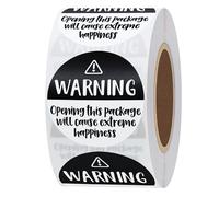 Hylabelest 1.5 Inch Black Warning Sticker for Opening This Package Will Cause Extreme Happiness Lables