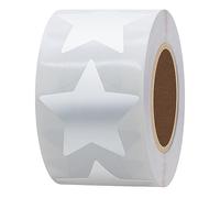 Hylabelest 1.5 Inch Silver Metallic Foil Star Shape Paper Sticker Labels Packaging Seals Crafts Wedding Favor Tag Labels 500 Total Per Roll