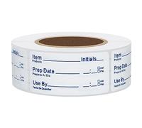 Hylabelest 1 x 2 Inch Blue Shelf Life Sticker for Food Rotation Use by Food Preparation Synthetic Paper Stickers Prep Date (Blue)