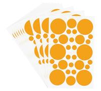 Hylabelest 10 Sheets - Coloured Dot Stickers Sticky Dots Labels Assorted Coloured Circle Bright Stickers (Orange)