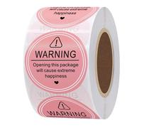 Hylabelest 2 Inch Black Warning Sticker for Opening This Package Will Cause Extreme Happiness Lables