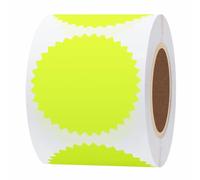 Hylabelest 2 Inch Fluorescent Yellow Certificate Wafer Seals Labels Awards Legal Embossing Stickers (Fluorescent Yellow)