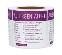 Hylabelest 2x2 Inch Food Allergen Warning Labels Allergy Storage Label Denote Allergy Warnings Stickers