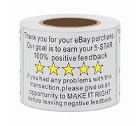 Hylabelest 2x3 Inch Ebay Thank You for Your Purchase Stickers Five Star Feedback Shipping Labels 200 Per Roll (Ebay)